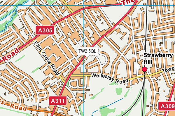 TW2 5QL map - OS VectorMap District (Ordnance Survey)