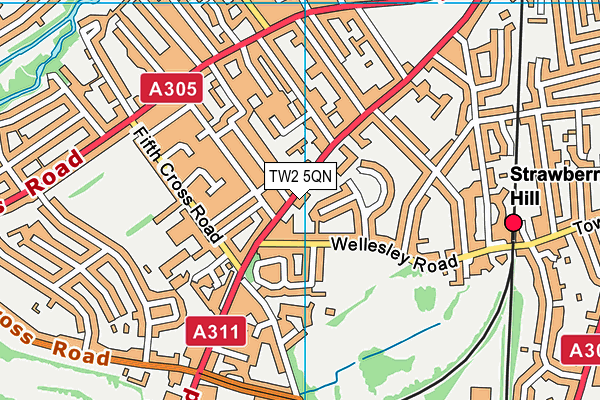 TW2 5QN map - OS VectorMap District (Ordnance Survey)