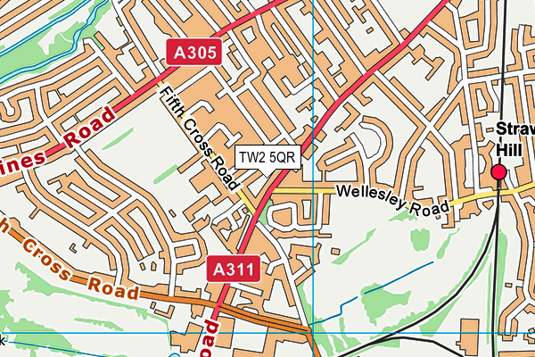 TW2 5QR map - OS VectorMap District (Ordnance Survey)