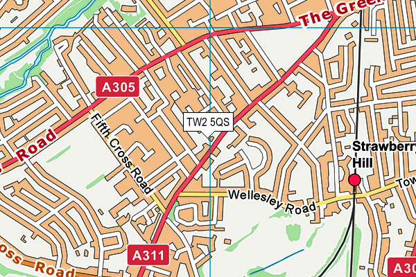 TW2 5QS map - OS VectorMap District (Ordnance Survey)