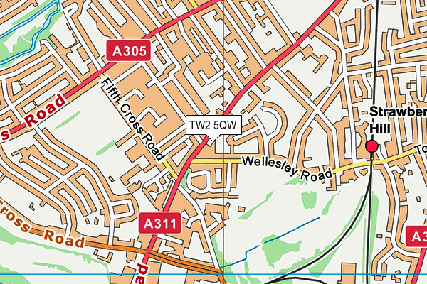 TW2 5QW map - OS VectorMap District (Ordnance Survey)