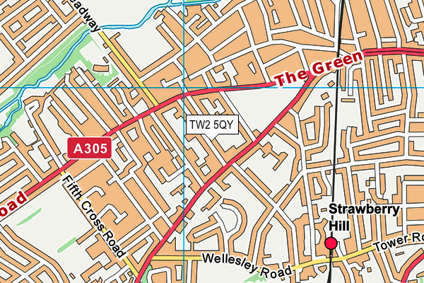 TW2 5QY map - OS VectorMap District (Ordnance Survey)