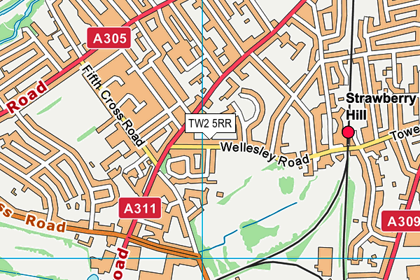 TW2 5RR map - OS VectorMap District (Ordnance Survey)