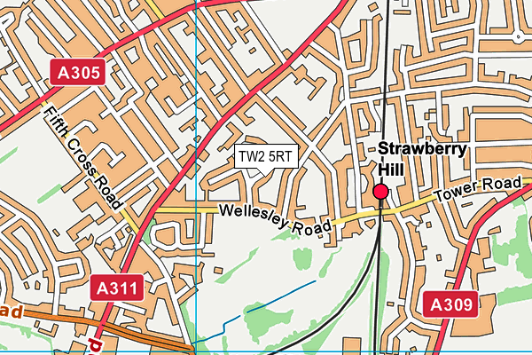 TW2 5RT map - OS VectorMap District (Ordnance Survey)