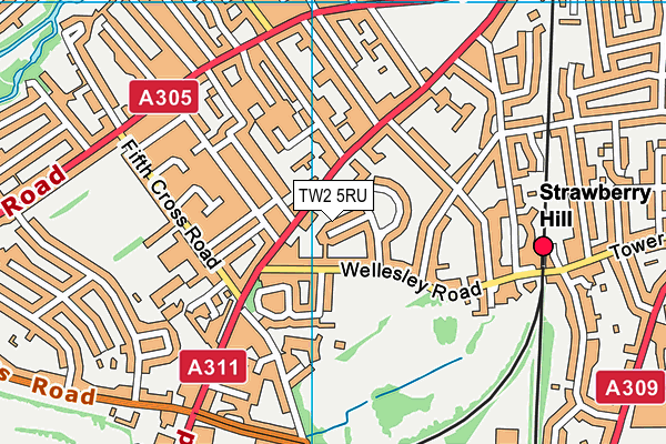 TW2 5RU map - OS VectorMap District (Ordnance Survey)