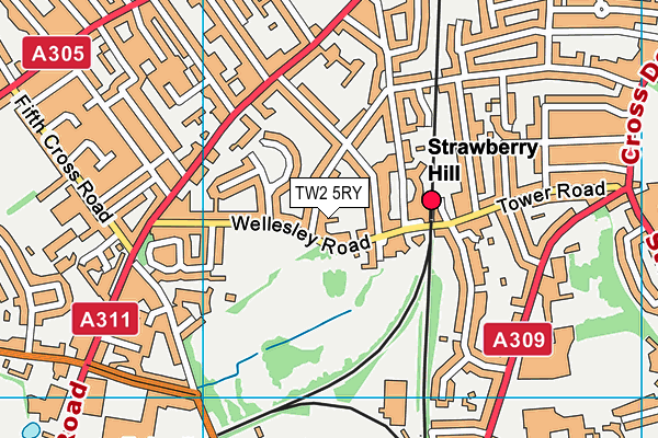 TW2 5RY map - OS VectorMap District (Ordnance Survey)