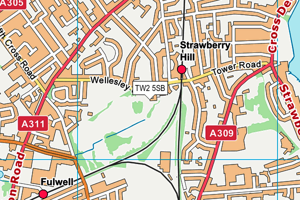 TW2 5SB map - OS VectorMap District (Ordnance Survey)