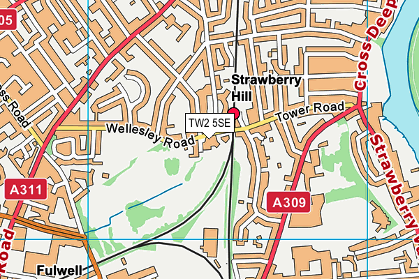 TW2 5SE map - OS VectorMap District (Ordnance Survey)