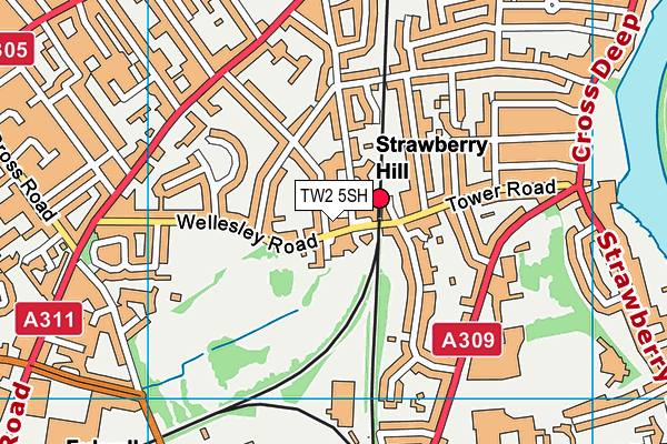 TW2 5SH map - OS VectorMap District (Ordnance Survey)