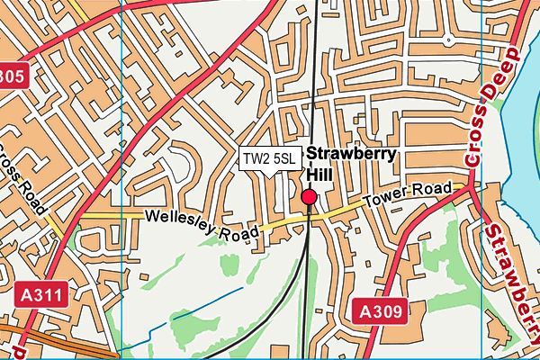 TW2 5SL map - OS VectorMap District (Ordnance Survey)