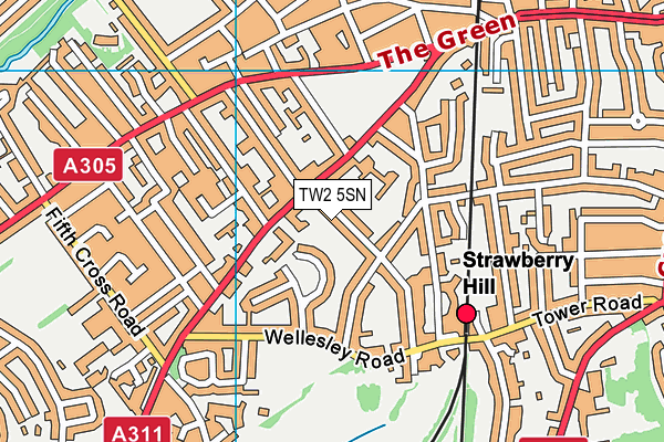 TW2 5SN map - OS VectorMap District (Ordnance Survey)