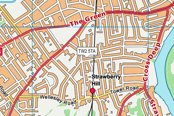 TW2 5TA map - OS VectorMap District (Ordnance Survey)