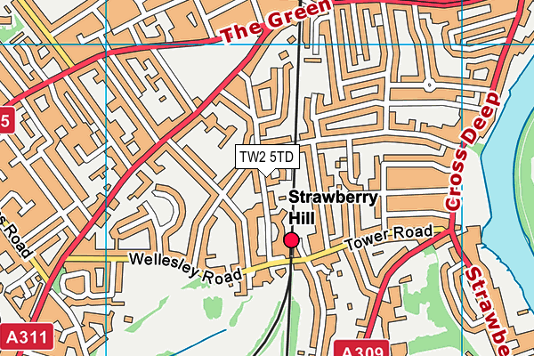 TW2 5TD map - OS VectorMap District (Ordnance Survey)