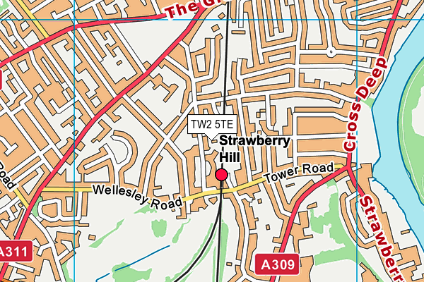 TW2 5TE map - OS VectorMap District (Ordnance Survey)