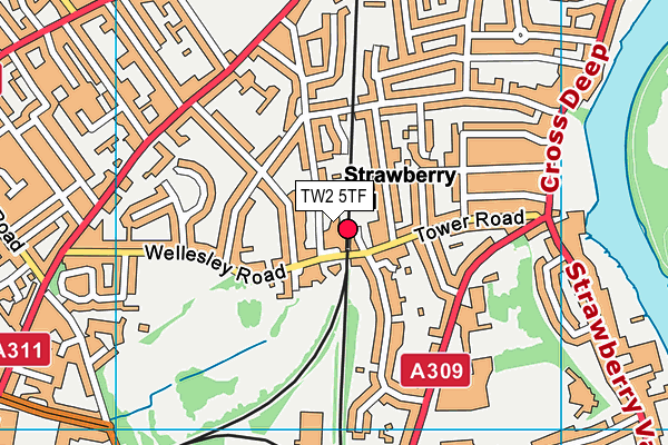 TW2 5TF map - OS VectorMap District (Ordnance Survey)