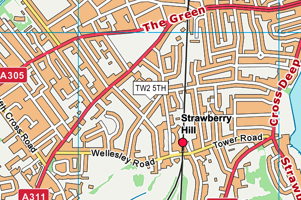 TW2 5TH map - OS VectorMap District (Ordnance Survey)