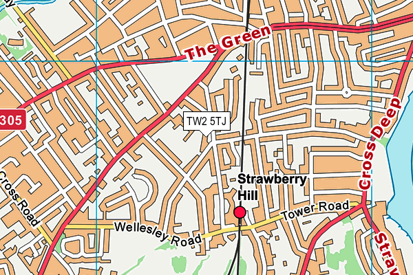 TW2 5TJ map - OS VectorMap District (Ordnance Survey)