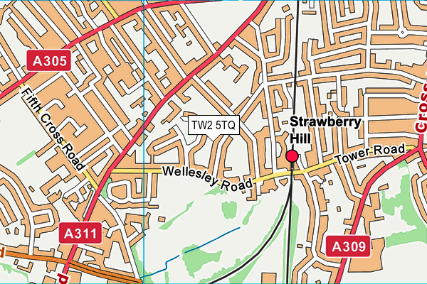 TW2 5TQ map - OS VectorMap District (Ordnance Survey)