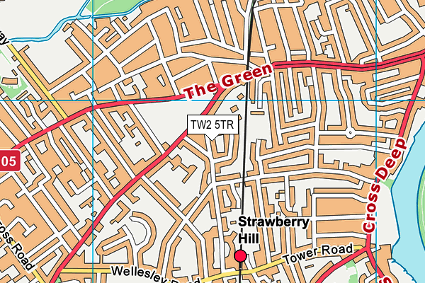 TW2 5TR map - OS VectorMap District (Ordnance Survey)