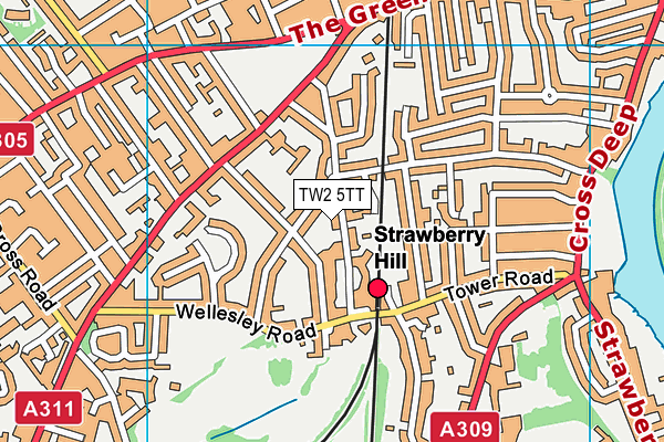 TW2 5TT map - OS VectorMap District (Ordnance Survey)