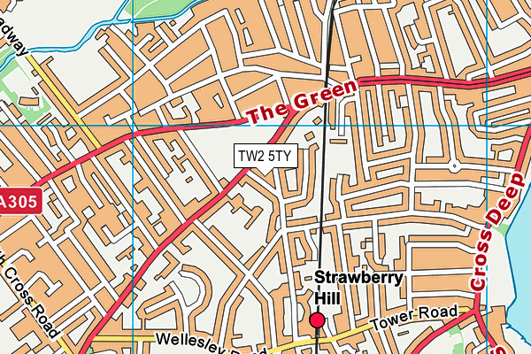 TW2 5TY map - OS VectorMap District (Ordnance Survey)