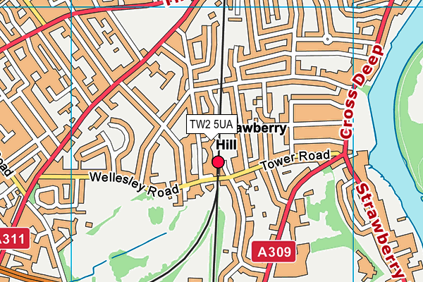 TW2 5UA map - OS VectorMap District (Ordnance Survey)