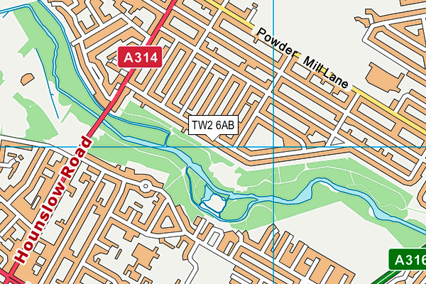 TW2 6AB map - OS VectorMap District (Ordnance Survey)