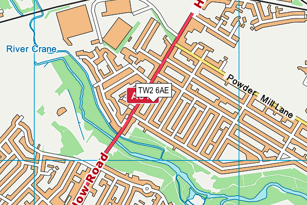 TW2 6AE map - OS VectorMap District (Ordnance Survey)