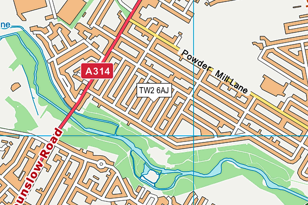 TW2 6AJ map - OS VectorMap District (Ordnance Survey)
