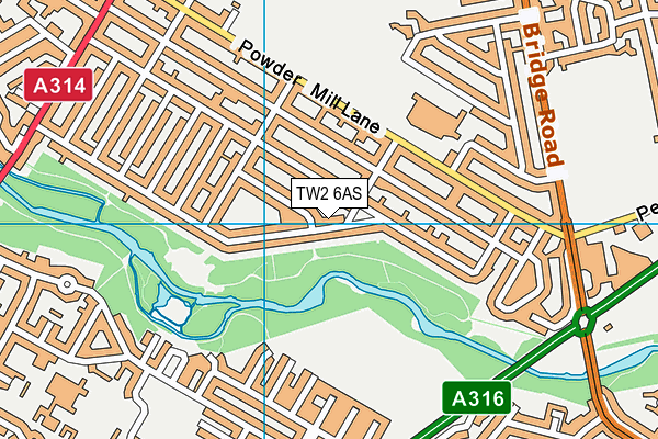 TW2 6AS map - OS VectorMap District (Ordnance Survey)