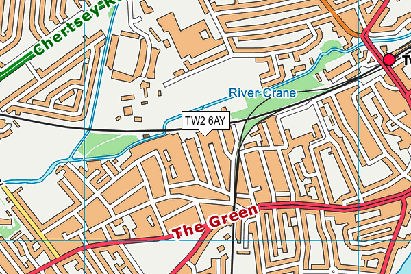 TW2 6AY map - OS VectorMap District (Ordnance Survey)