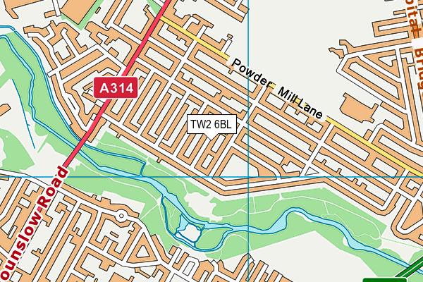 TW2 6BL map - OS VectorMap District (Ordnance Survey)