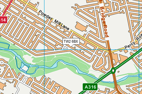 TW2 6BX map - OS VectorMap District (Ordnance Survey)