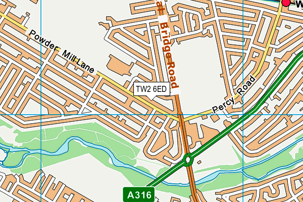 TW2 6ED map - OS VectorMap District (Ordnance Survey)