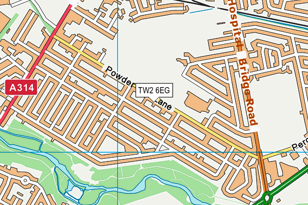 Heathfield Recreation Ground map (TW2 6EG) - OS VectorMap District (Ordnance Survey)