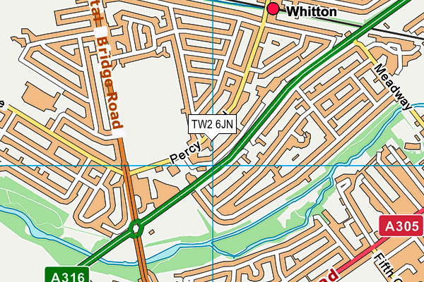 TW2 6JN map - OS VectorMap District (Ordnance Survey)