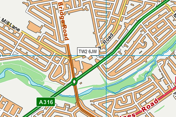 Twickenham School map (TW2 6JW) - OS VectorMap District (Ordnance Survey)
