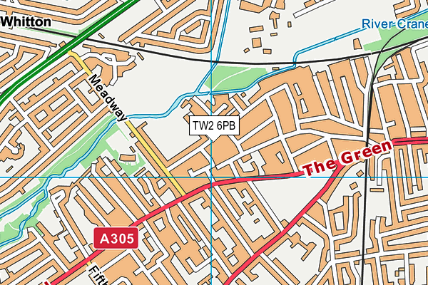 TW2 6PB map - OS VectorMap District (Ordnance Survey)