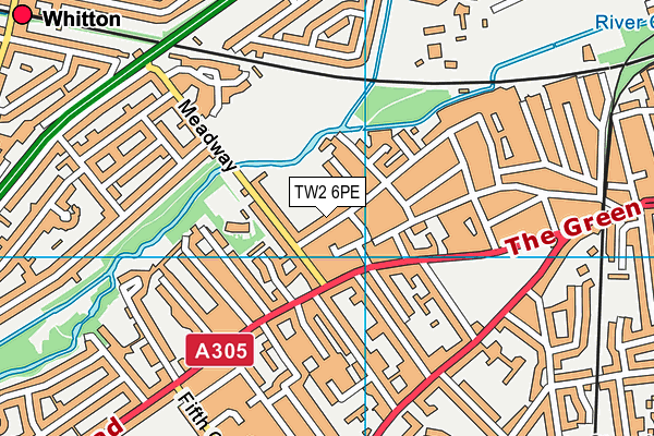 TW2 6PE map - OS VectorMap District (Ordnance Survey)