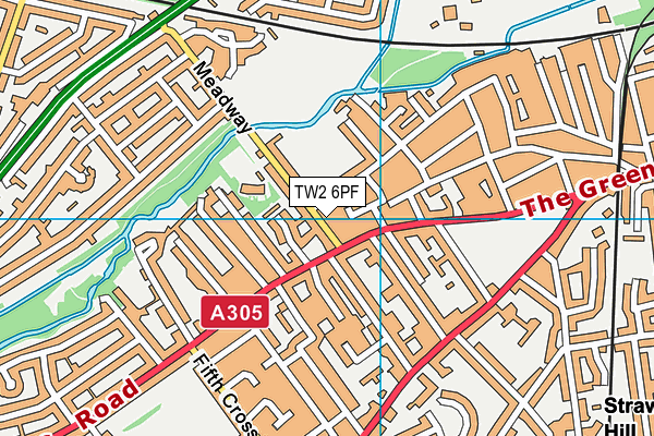 TW2 6PF map - OS VectorMap District (Ordnance Survey)
