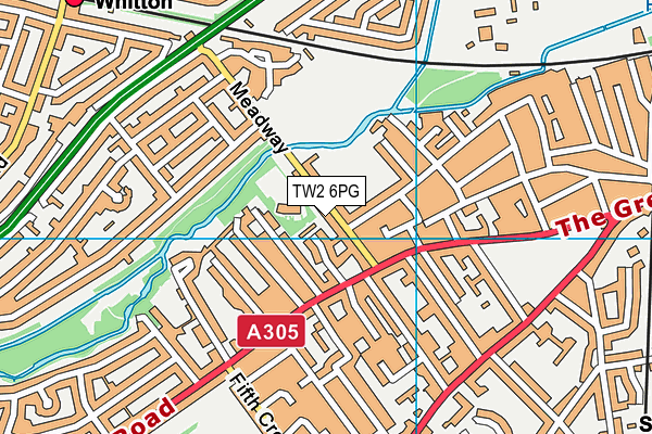 TW2 6PG map - OS VectorMap District (Ordnance Survey)