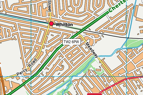 TW2 6PW map - OS VectorMap District (Ordnance Survey)