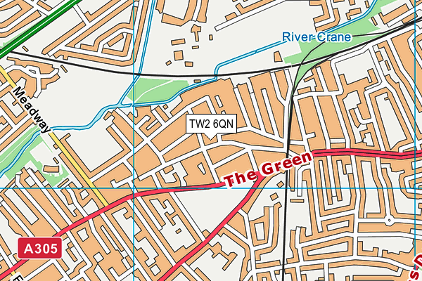 TW2 6QN map - OS VectorMap District (Ordnance Survey)