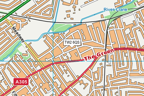 TW2 6QS map - OS VectorMap District (Ordnance Survey)