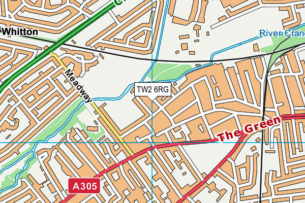 TW2 6RG map - OS VectorMap District (Ordnance Survey)