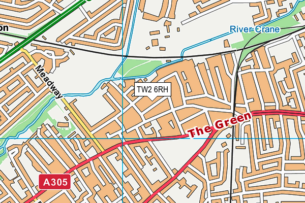 TW2 6RH map - OS VectorMap District (Ordnance Survey)