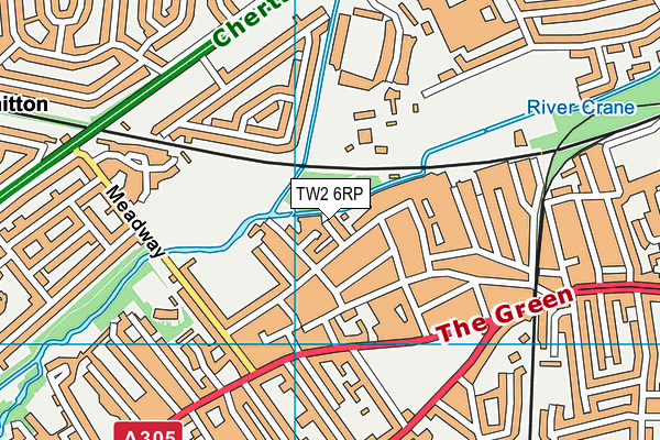 TW2 6RP map - OS VectorMap District (Ordnance Survey)