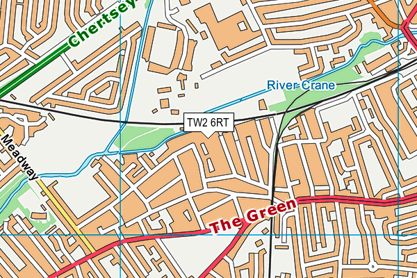 TW2 6RT map - OS VectorMap District (Ordnance Survey)