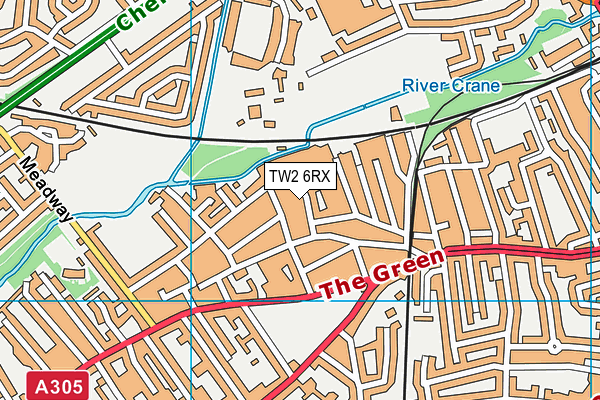 TW2 6RX map - OS VectorMap District (Ordnance Survey)