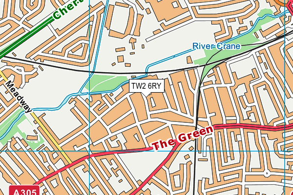 TW2 6RY map - OS VectorMap District (Ordnance Survey)